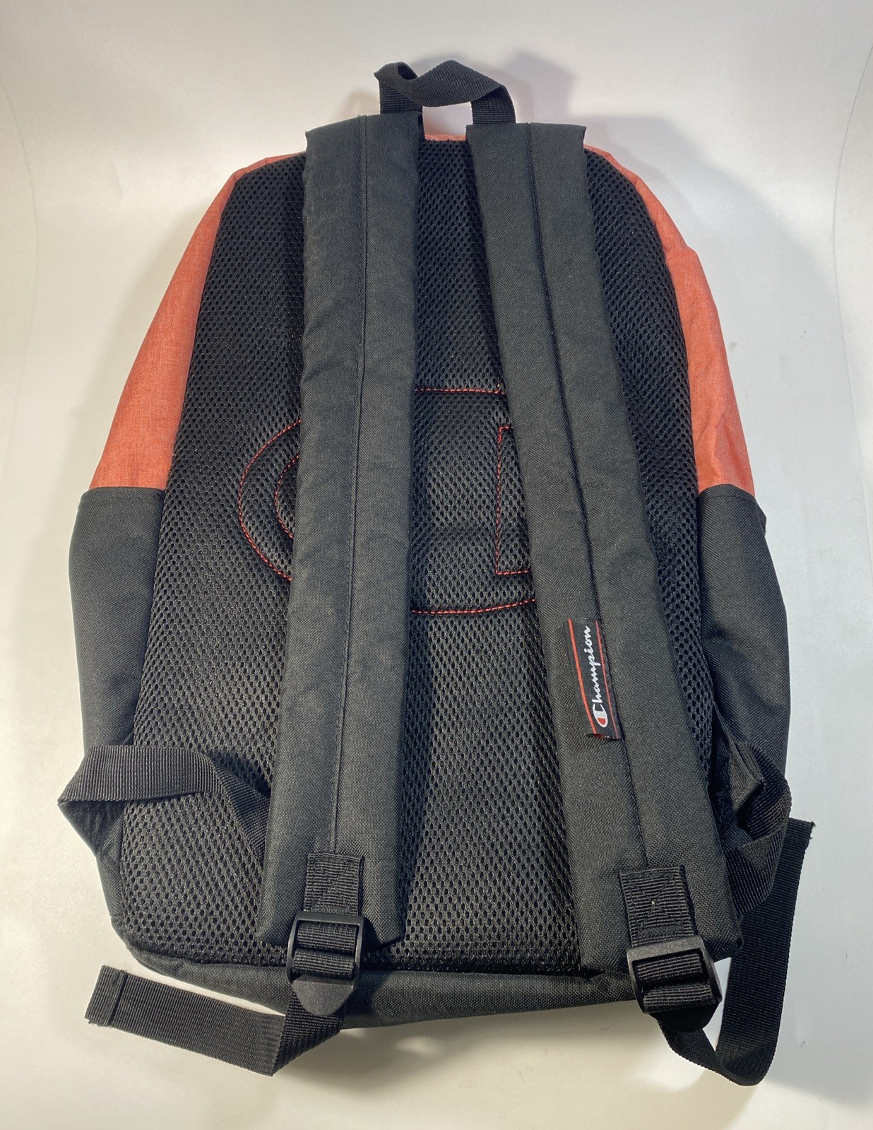 Champion Backpack School Classic Black Pink Canvas 2 Tone Book Gym Bag Pad VGC