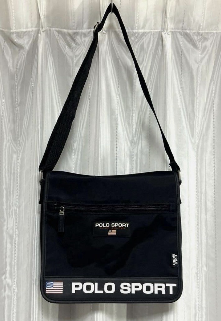 POLO Ralph Lauren Polo Sport RRL Black Rave Messenger Crossbody Bag Fast Ship