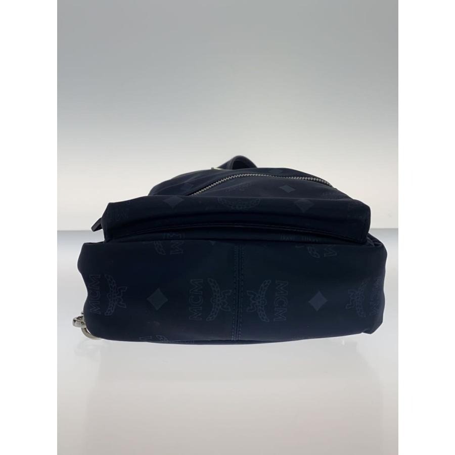MCM Visetos Logo Authentic Navy Sling Backpack Crossbody Bag Shoulder Bag Zip