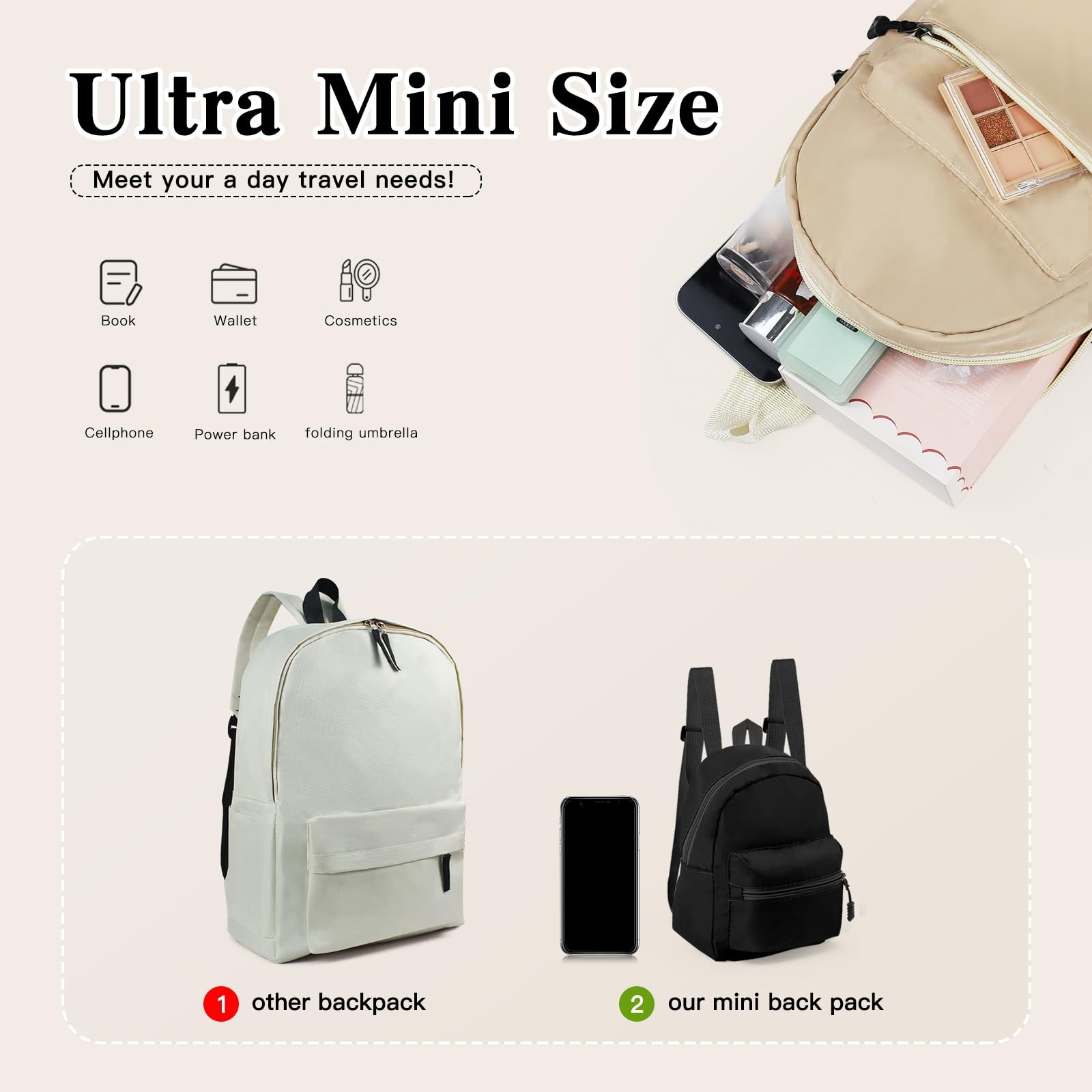 Mini Backpack, Lightweight Small Backpacks Small Backpack for Women, Mini Backpa