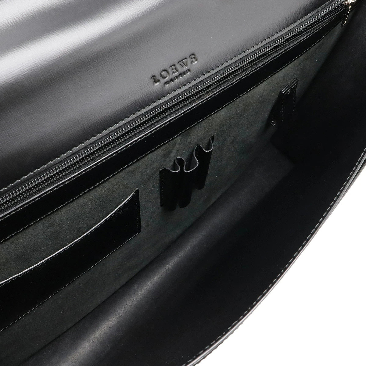 Loewe Briefcase Document Business Bag Leather Black 30x42x7.5cm