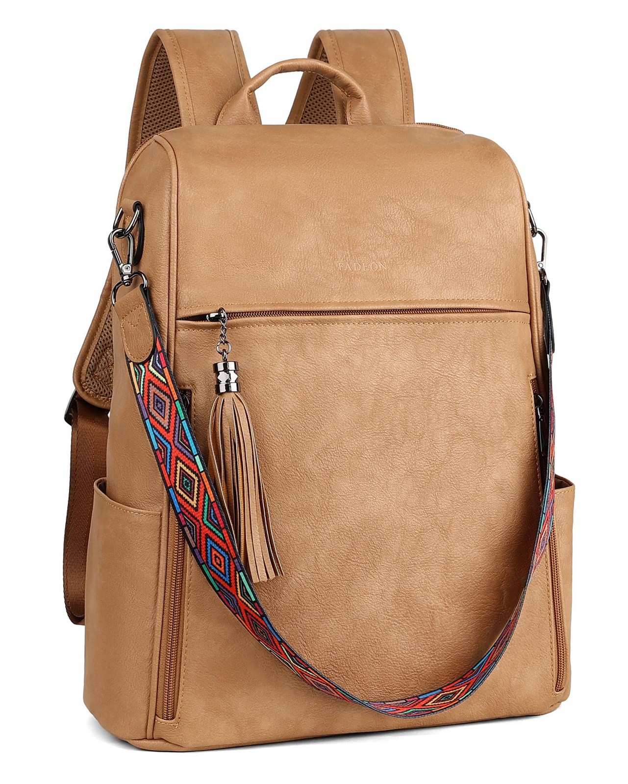 Leather Laptop Backpack for Women Designer 15.6 inch PU Laptop Bag, Ladies Tr…