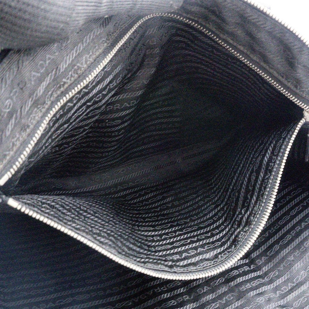 PRADA Saffiano Leather Briefcase Black Business Bag Organizer Silver Hardware