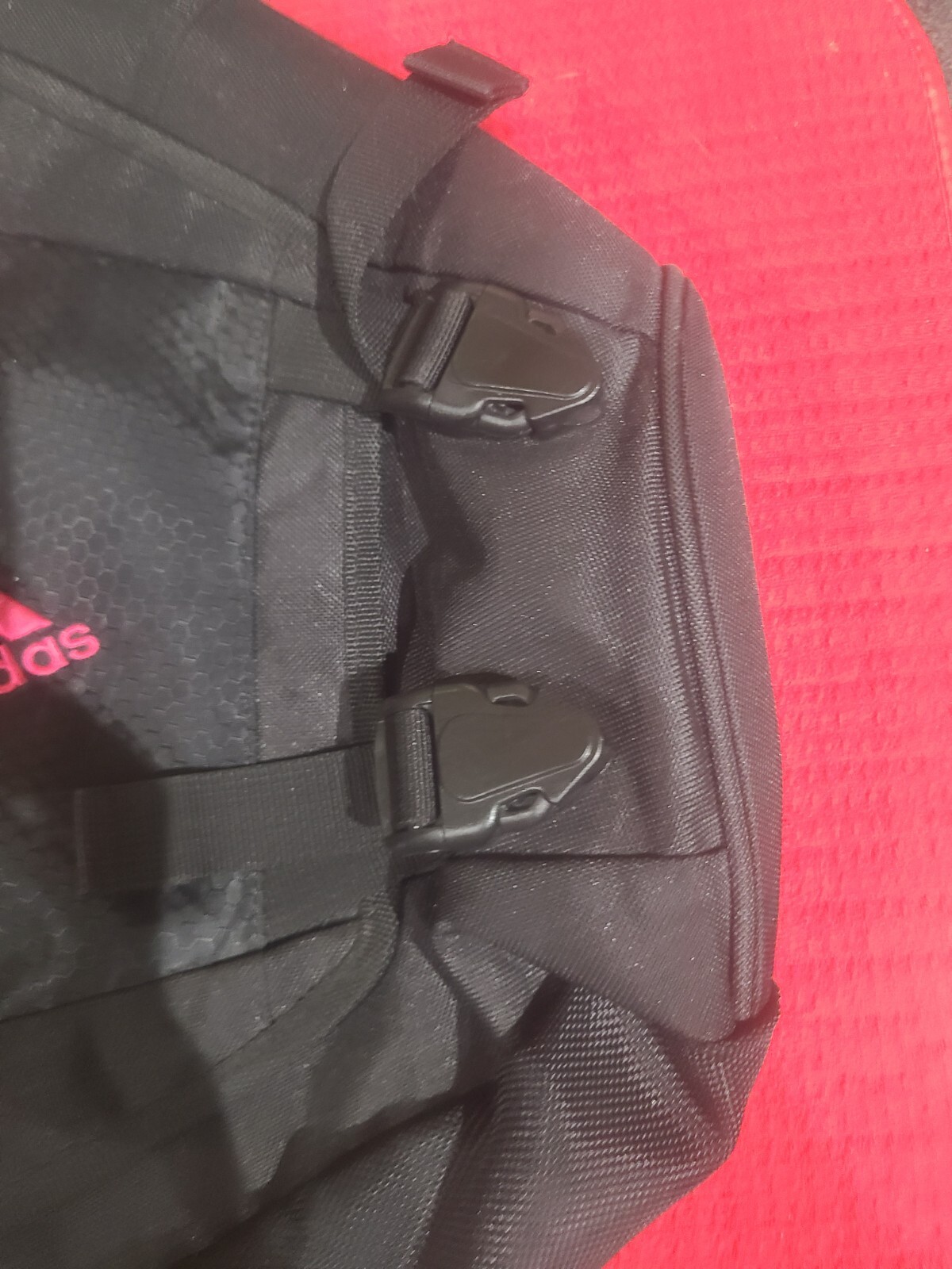adidas load spring sling backpack shoulder bag pink and black