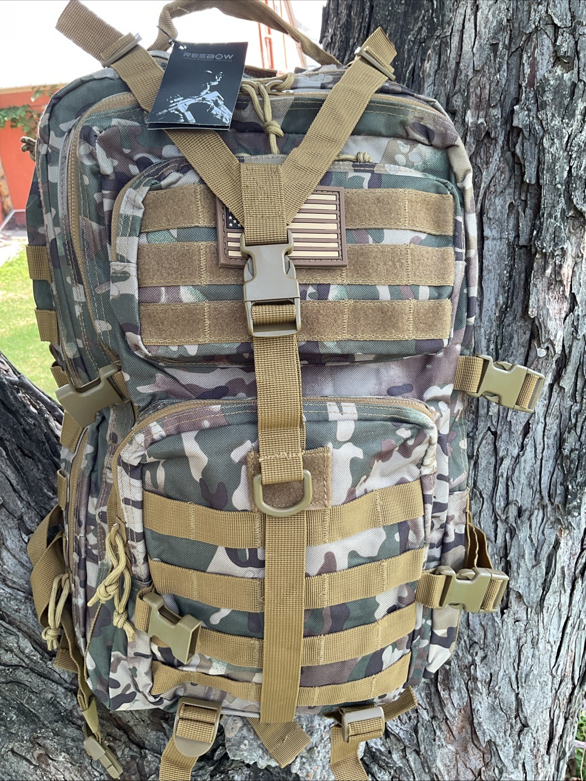 REBOW GEAR 38 L Tactical Backpack Green Camouflage Large