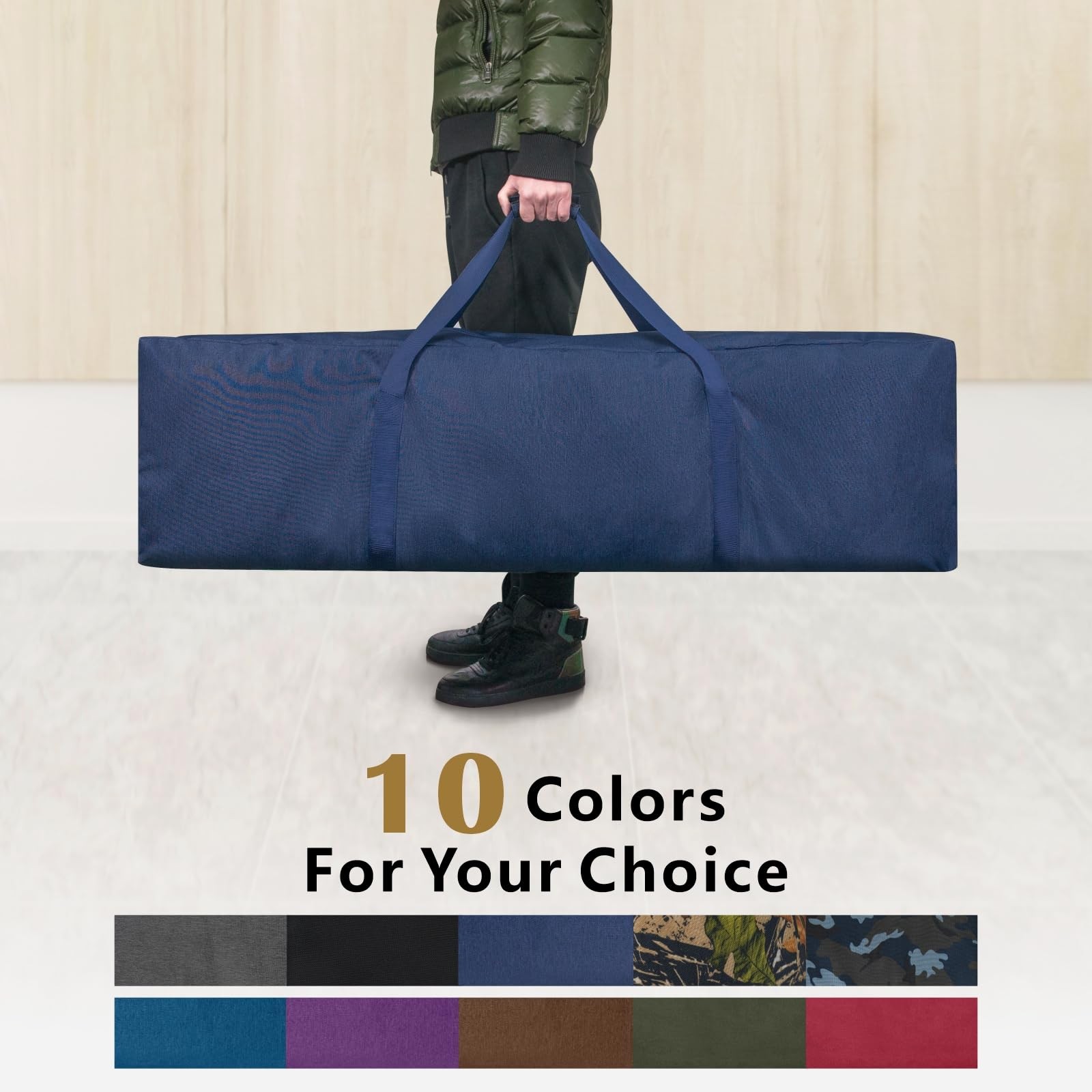 1-Pack 46 Inch Extra Large Zippered Duffel Bag for Travel Camping Sports Equi…