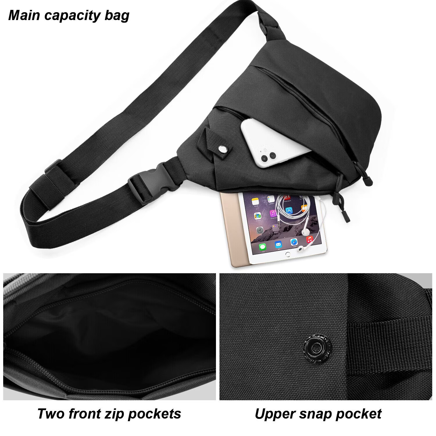 Mens Backpack Tactical Sling Shoulder Bag Molle Travel Chest Pack Outdoor Hiking