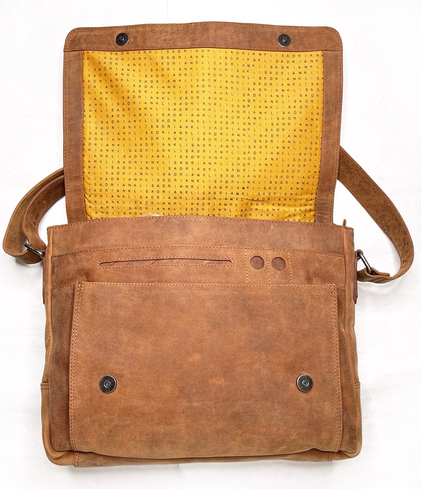 【EUC!】Adrian Klis ❖ Bison Leather Messenger Bag 🇨🇦Handcrafted in Canada -Brown