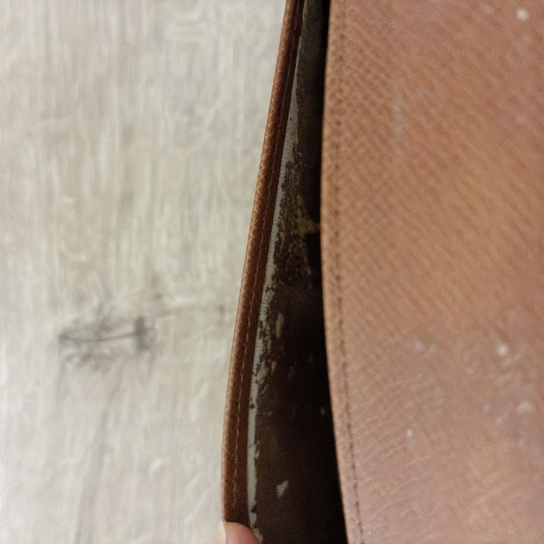 Louis Vuitton Monogram Cover Brown Leather Organizer Holder Auth Good Japan