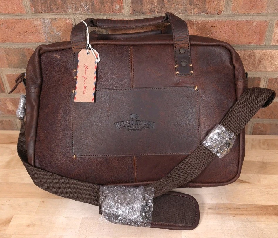 Buffalo Jackson Trading Co. Walker Leather Duffle Bag Vintage Oak