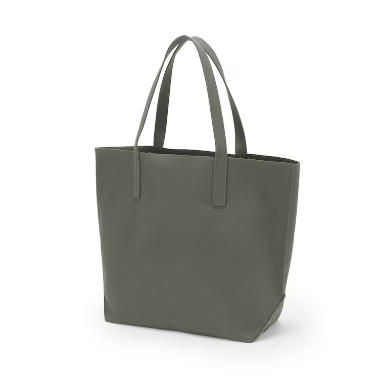 MUJI Kurashiki Canvas Selvedge Canvas Tote Bag Horizontal Gray 23254274 NEW JP