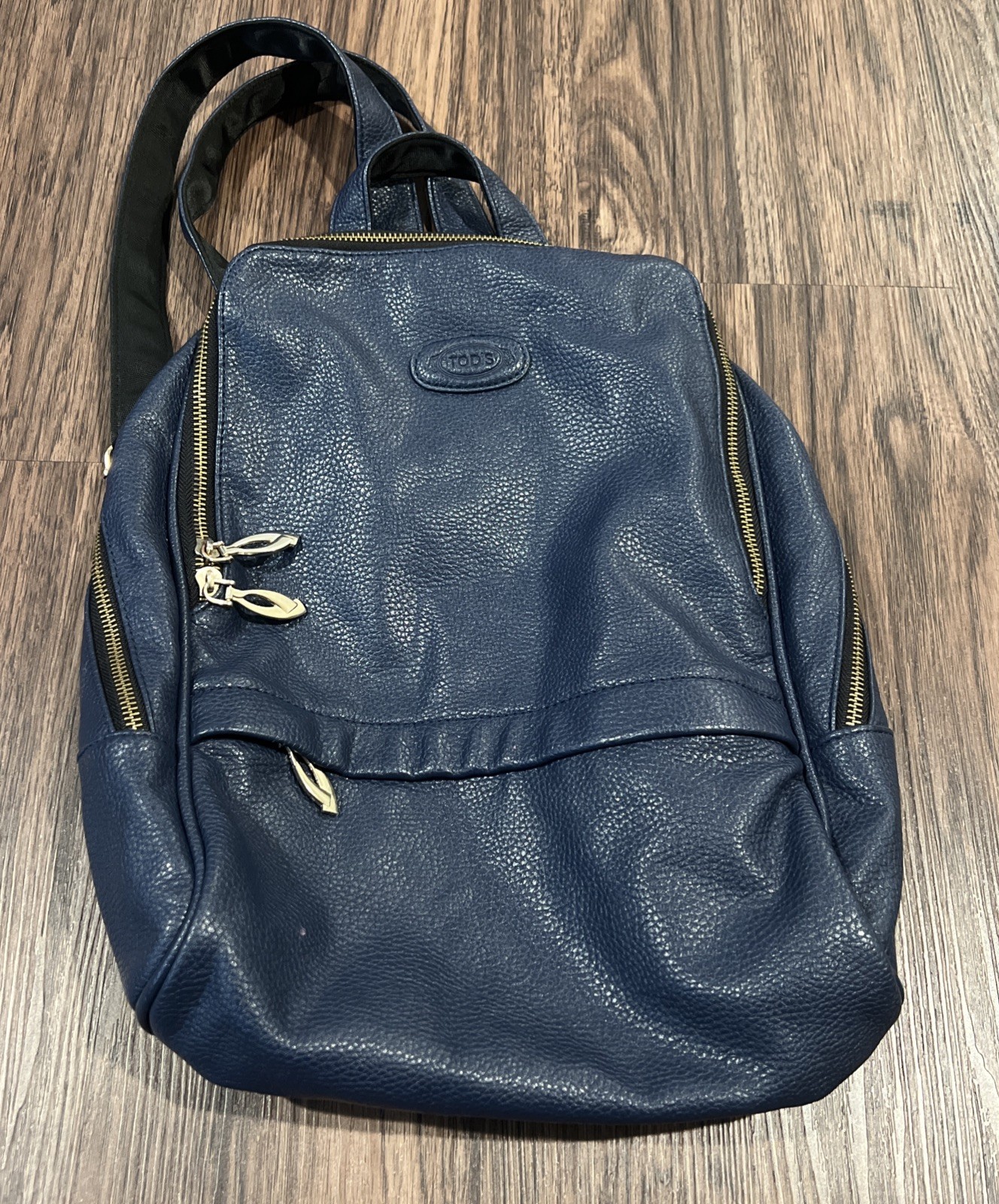 Tod’s Backpack in Navy Textured Leather