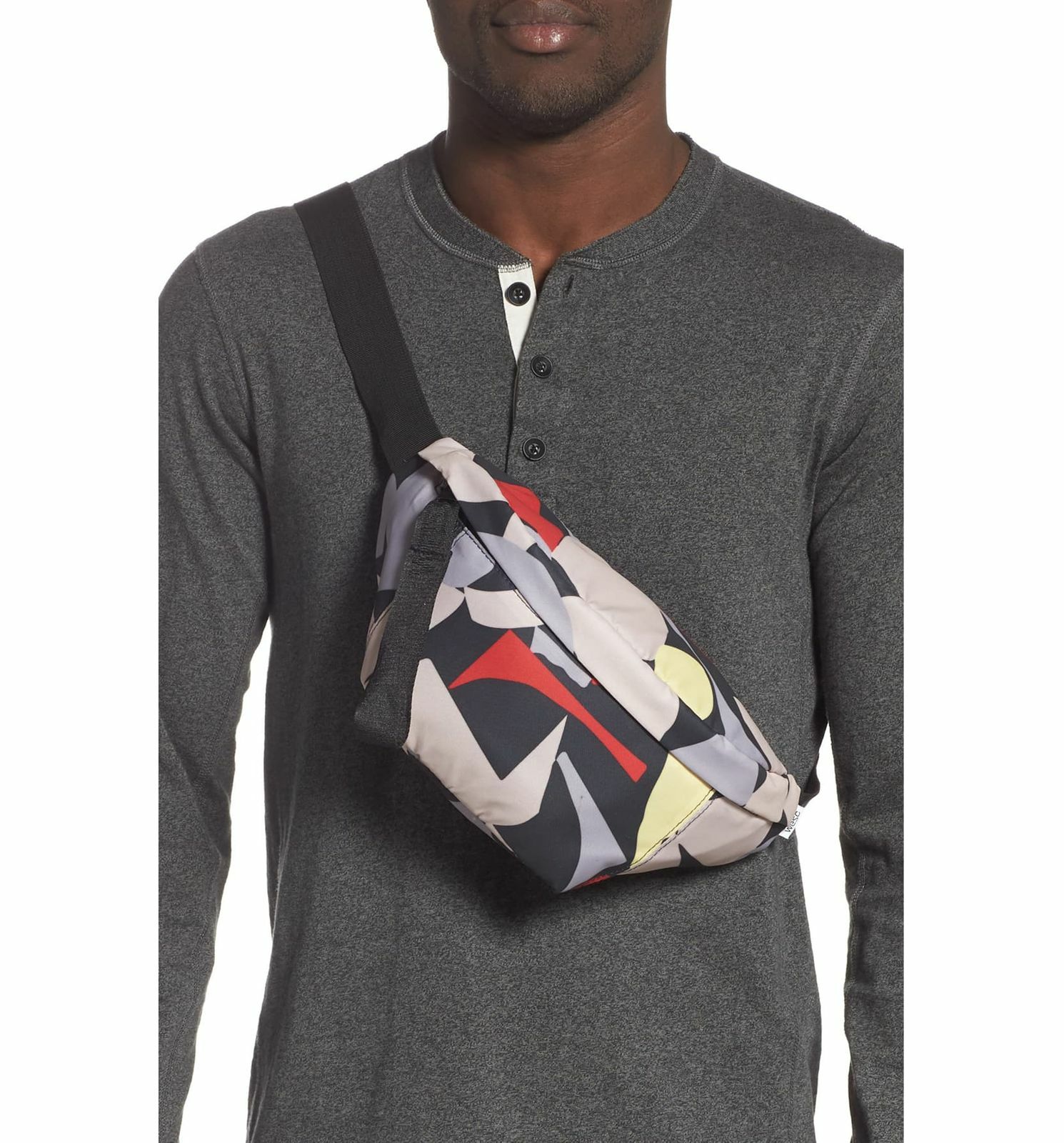 $130 WeSC Men’s Gray Usher Belt Waist Sling Travel Crossbody Shoulder Carry Bag