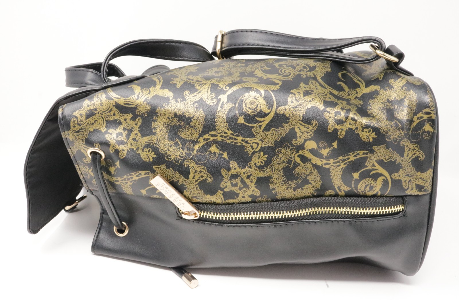 Versace Parfums Backpack Bag Faux Leather Barocco Large Graphic Print