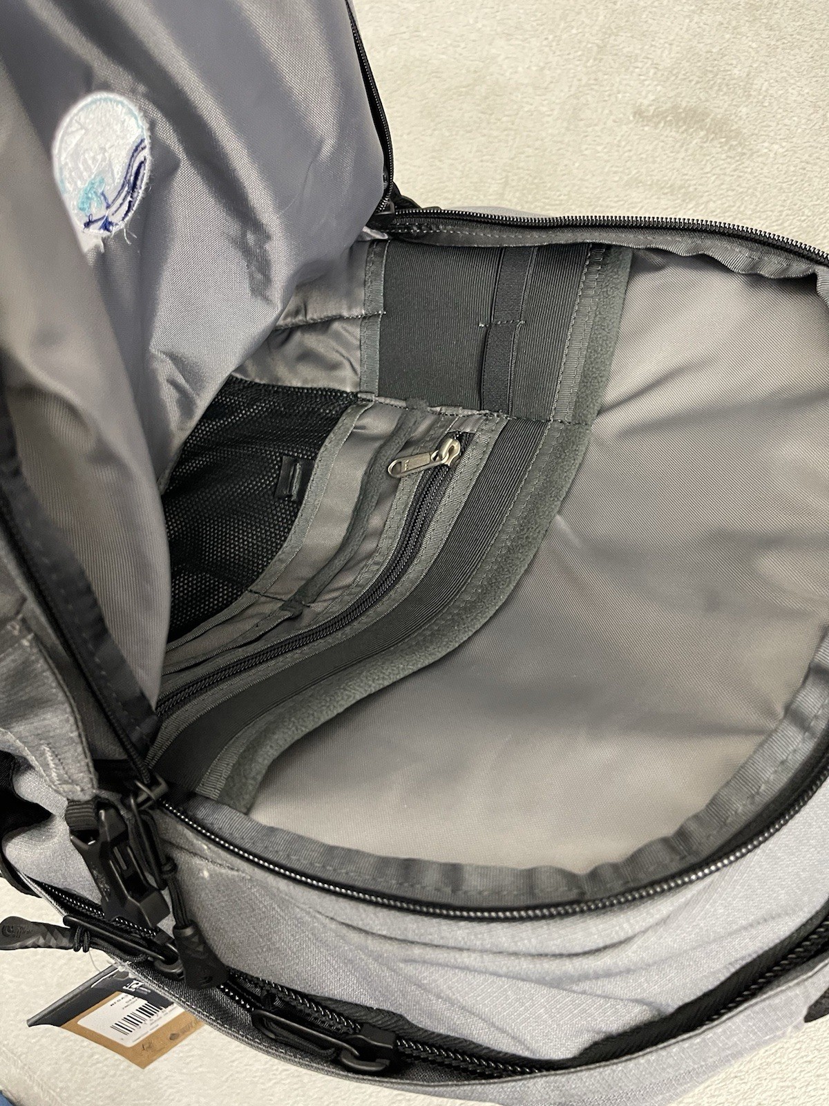 The North Face Generator Backpack Gray Black Travel Padded Laptop Backpack Logo
