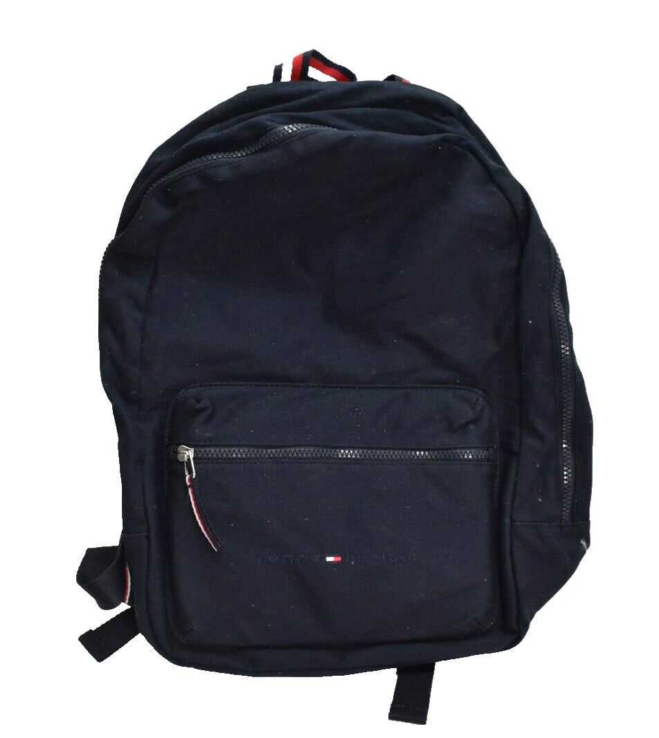 Tommy Hilfiger Jackson Canvas Backpack Navy Blue Weekend Commuter Bag NWT