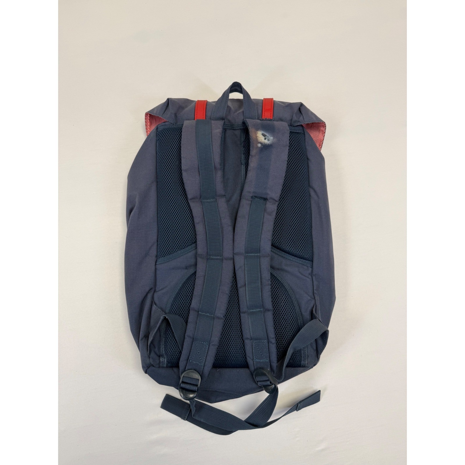 Herschel Supply Co Backpack Blue Red Straps Roll Top Casual Everyday Travel
