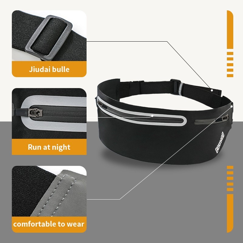 Sports Ultra Slim Fanny Pack Waist Bum Bag Belt Pouch Zip Bag Waterproof Running