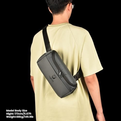 Compact EDC Sling Bag, Minimalist Crossbody Bag S for Fits iPad Mini Gray