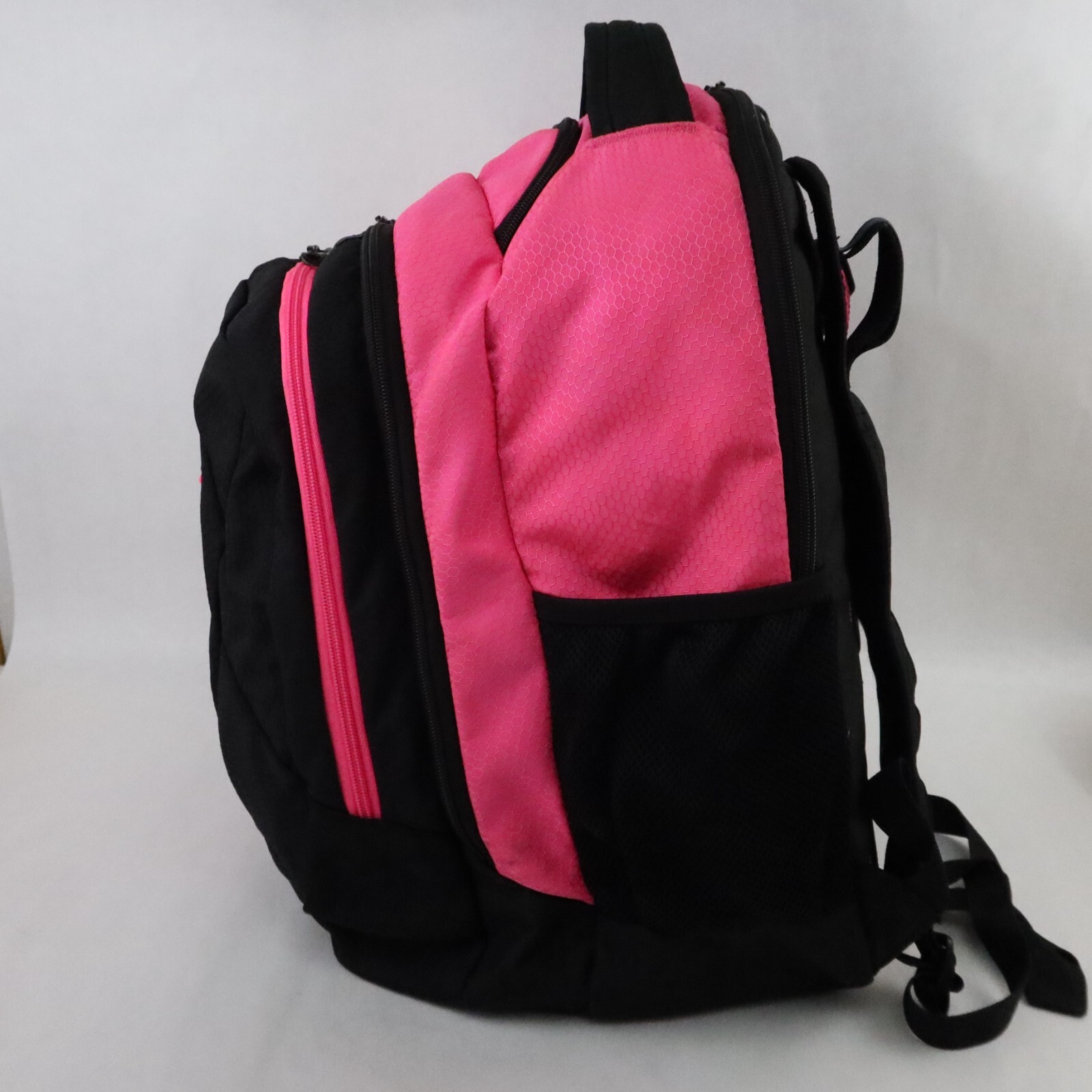 Adidas Load Spring Backpack Black Pink Laptop Tablet Sleeve Pockets Side Pockets