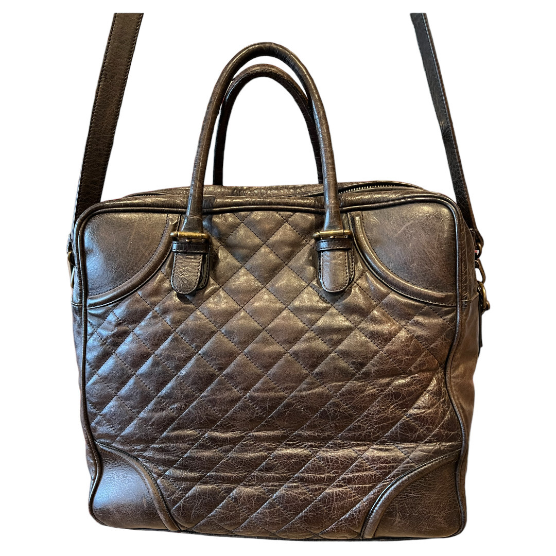 Authentic Belstaff MEN’S LARGE SQUARE Blackbrown Leather Shoulder Bag Rare