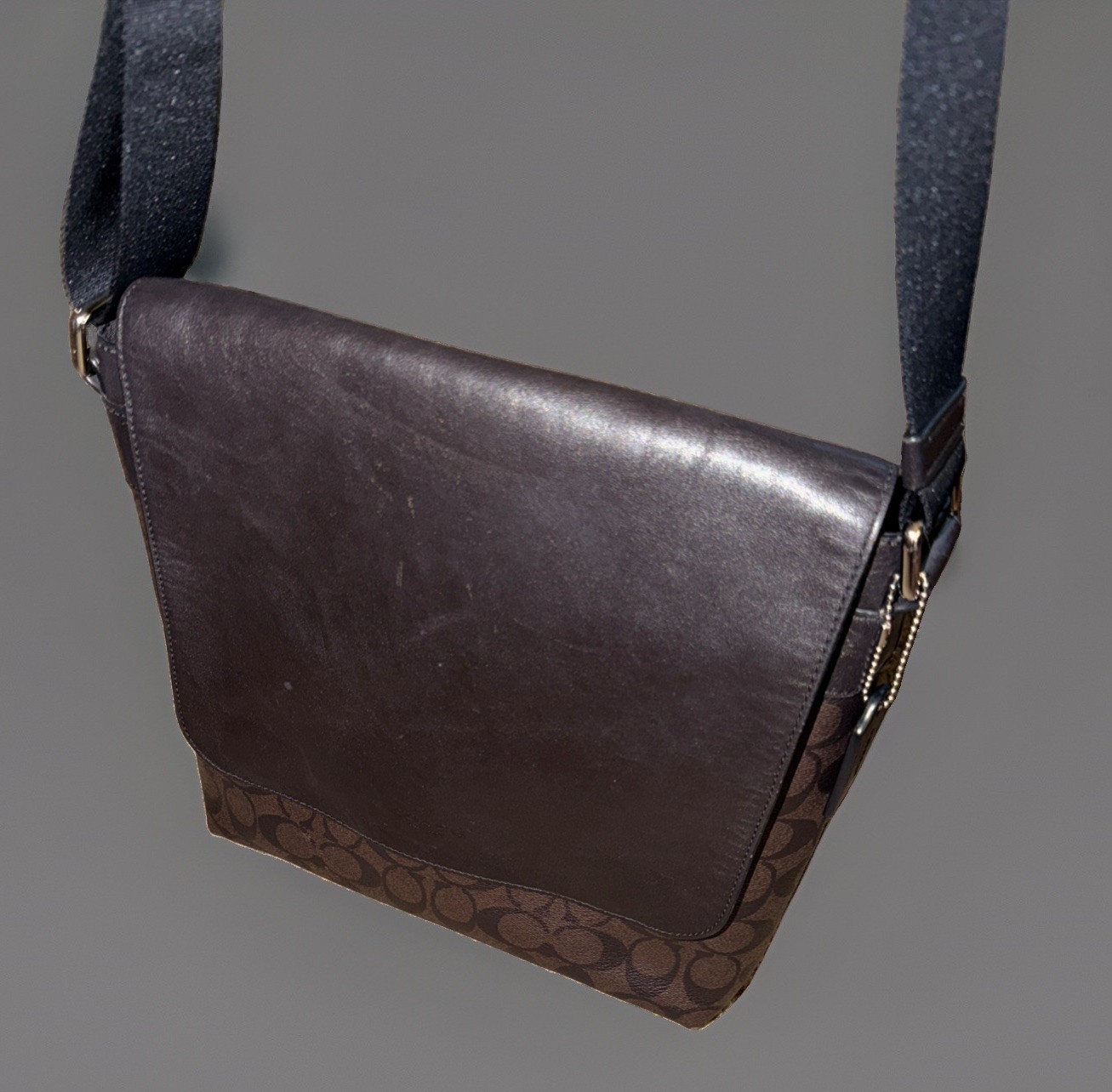 Coach Brown Men’s Messenger Crossbody Bag Signature Logo