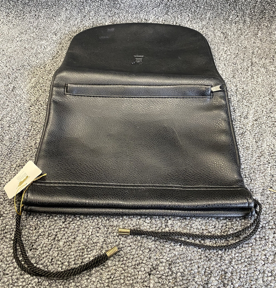 Braun Buffel Germany Black Leather Drawstring Shoe Bag ~ New with tags