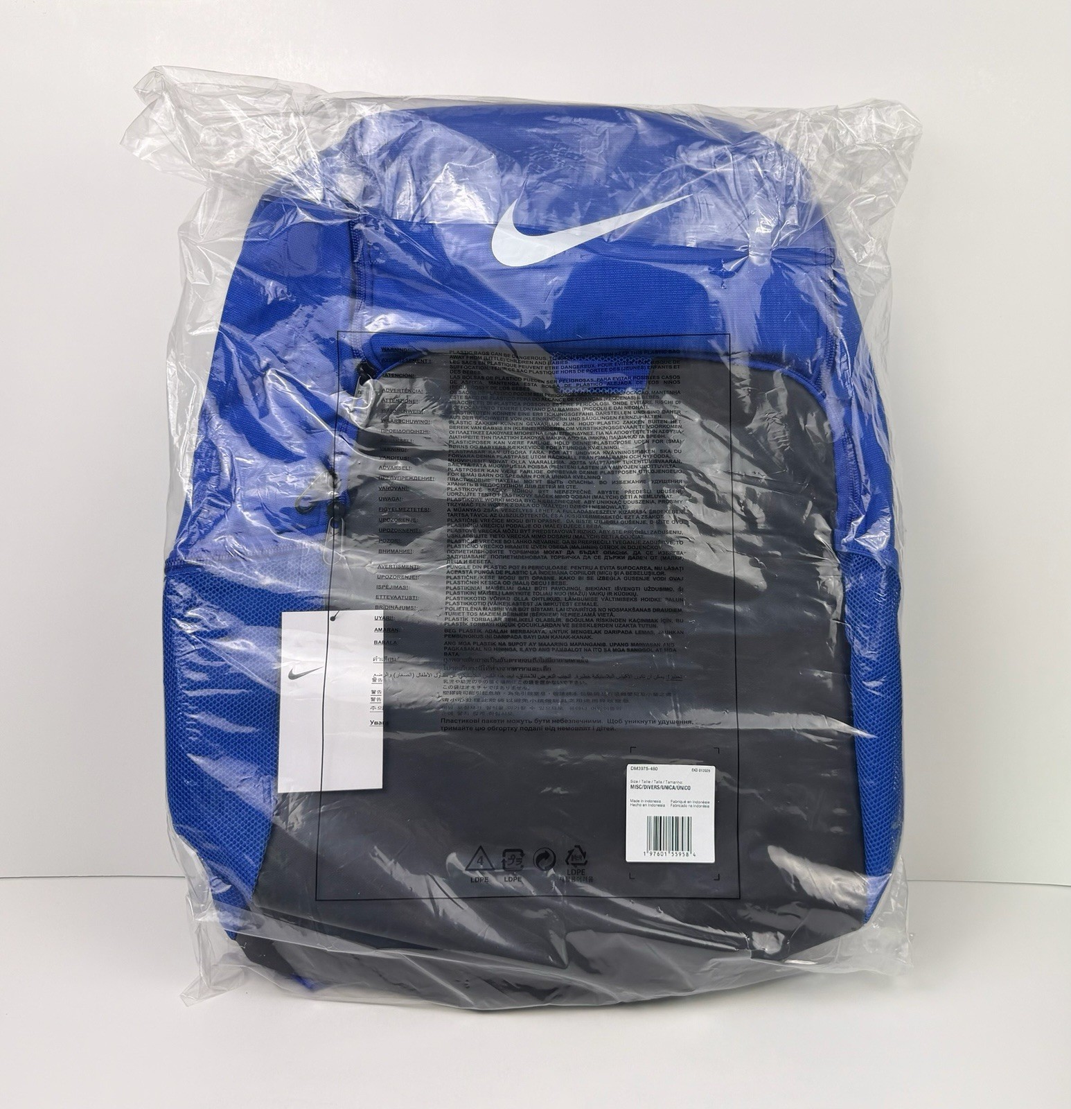 Nike Brasilia 9.5 XL Training Backpack Iron Blue Black White New DM3975-580