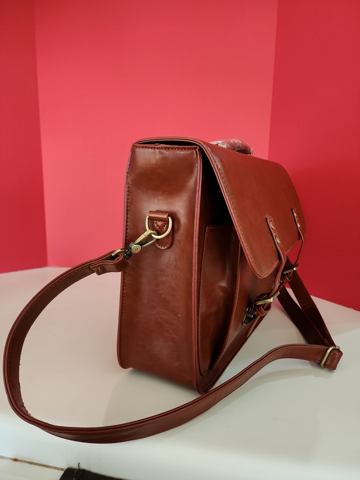 ECOSUSI Womens Briefcase Messenger Laptop Work Bag for Women brown