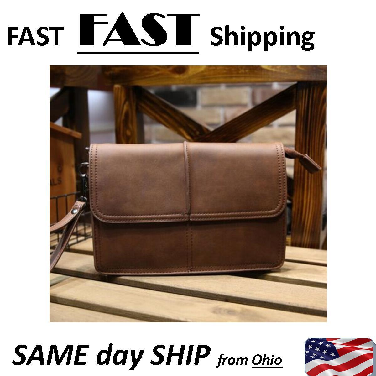 Very High Quality – Mens LARGE wallet / Handbag with strap – Leather BEAUTIFUL