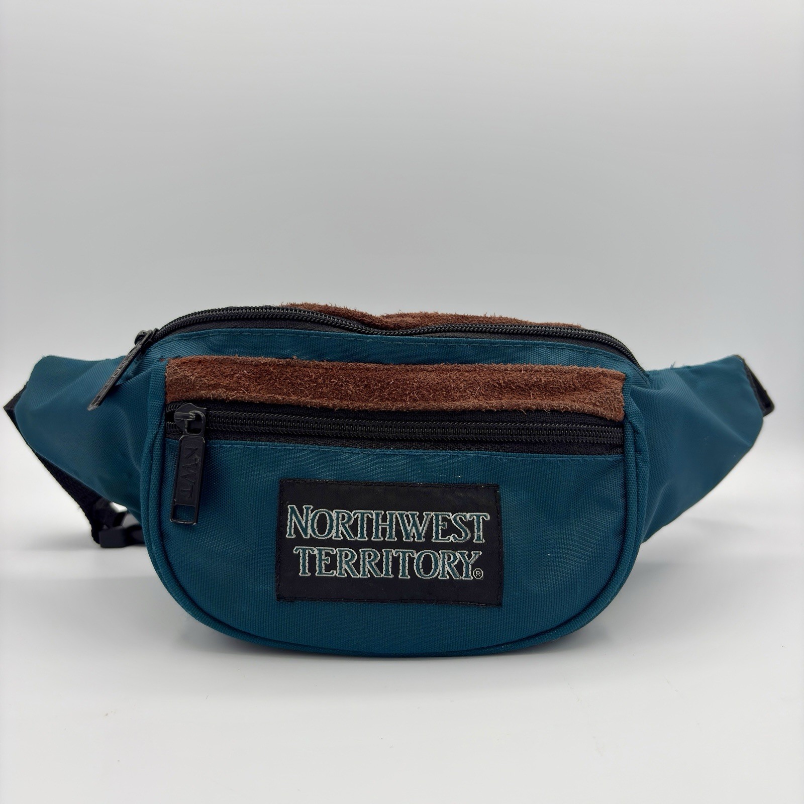 Vintage Northwest Territory Fanny Pack 90s Waist Belt Bag Hiking Suede Leather