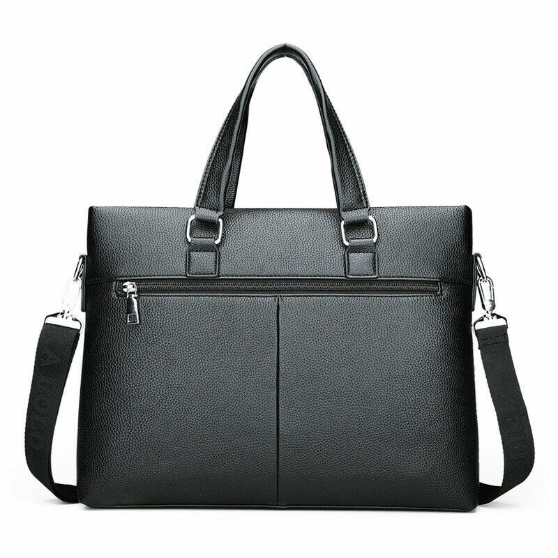 Men Black Leather Business Briefcase Shoulder Handbag Laptop Bag Messenger Totes