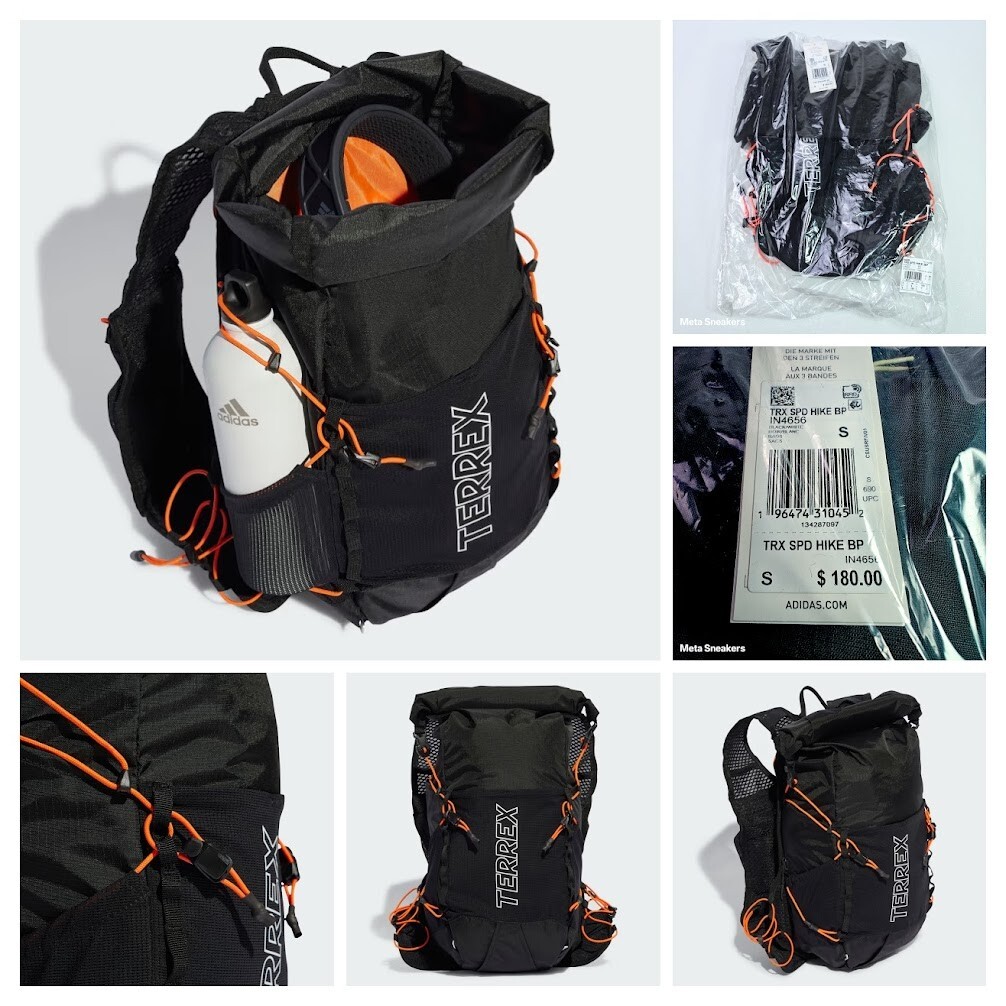 Adidas Terrex Backpack Black Orange Rugged Day Bag Pack Speed Hiking 15.6L S New
