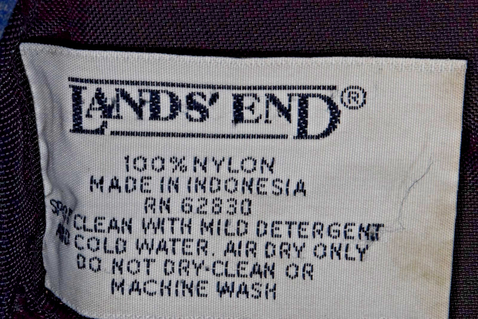 Vintage Lands End Backpack 90s Royal Blue Durable Nylon Daypack 16X11In