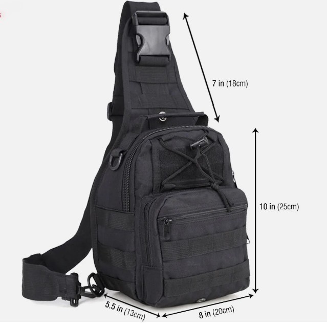 Mens Backpack Tactical Sling Shoulder Bag Molle Travel Chest Pack Outdoor Hiking