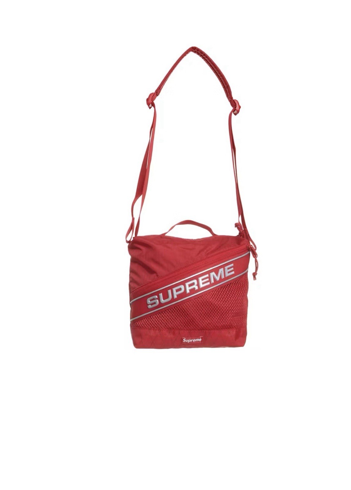 Supreme Logo Shoulder Bag Red Reflective Crossbody FW23 Unisex