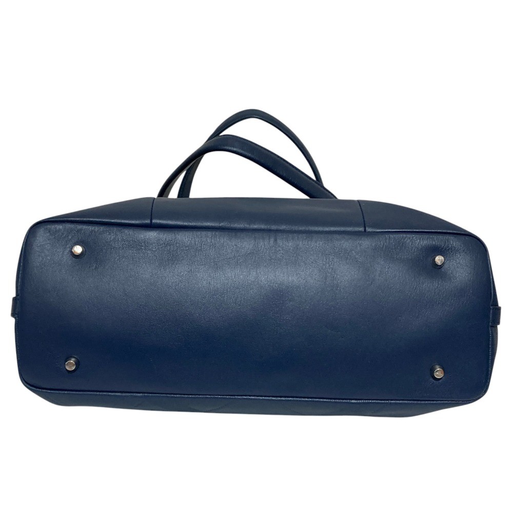 BLACK LABEL CRESTBRIDGE Check Pattern Embossed Leather Tote Bag, Navy mens USED