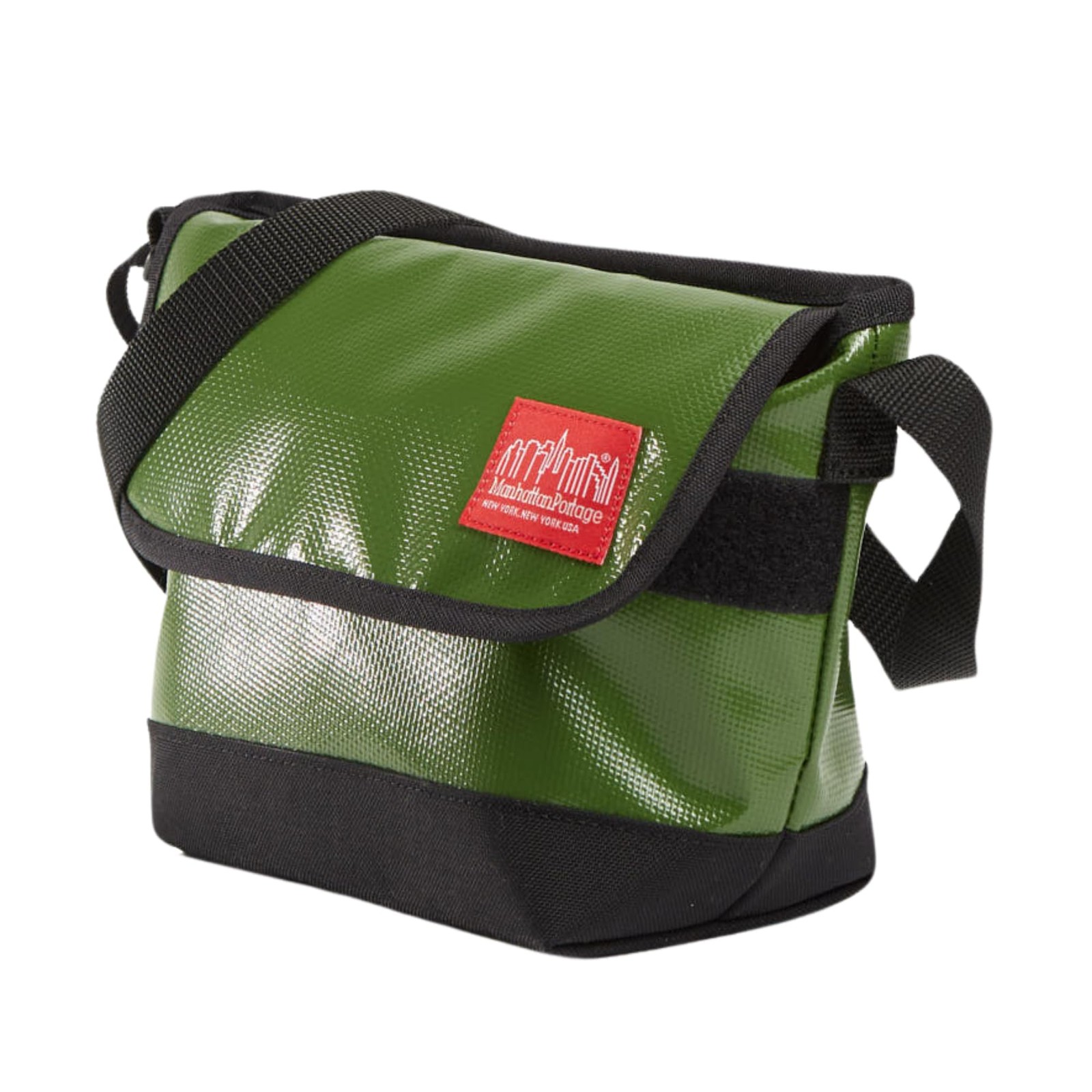Manhattan Portage XXS Vinyl Messenger Bag – Spacious, Waterproof, Olive