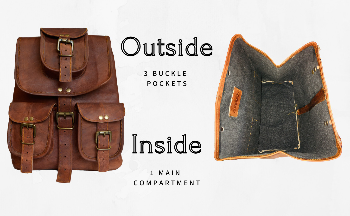 Genuine Leather Backpack Shoulder Rucksuck Bag For Men’s With Large Capacity