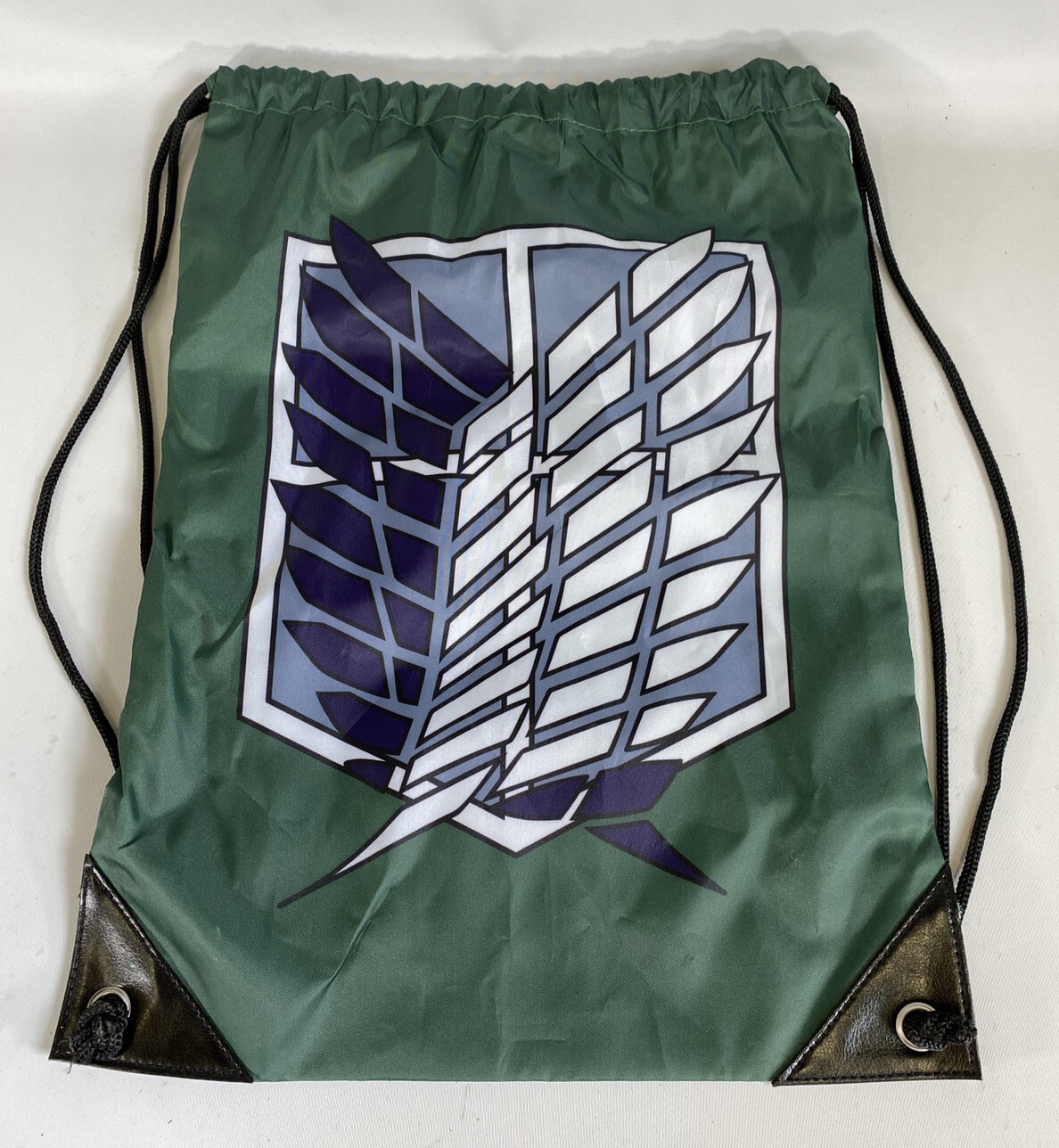 Attack On Titan Green Drawstring Backpack 16” X 12” Nerd Block Exclusive 2015