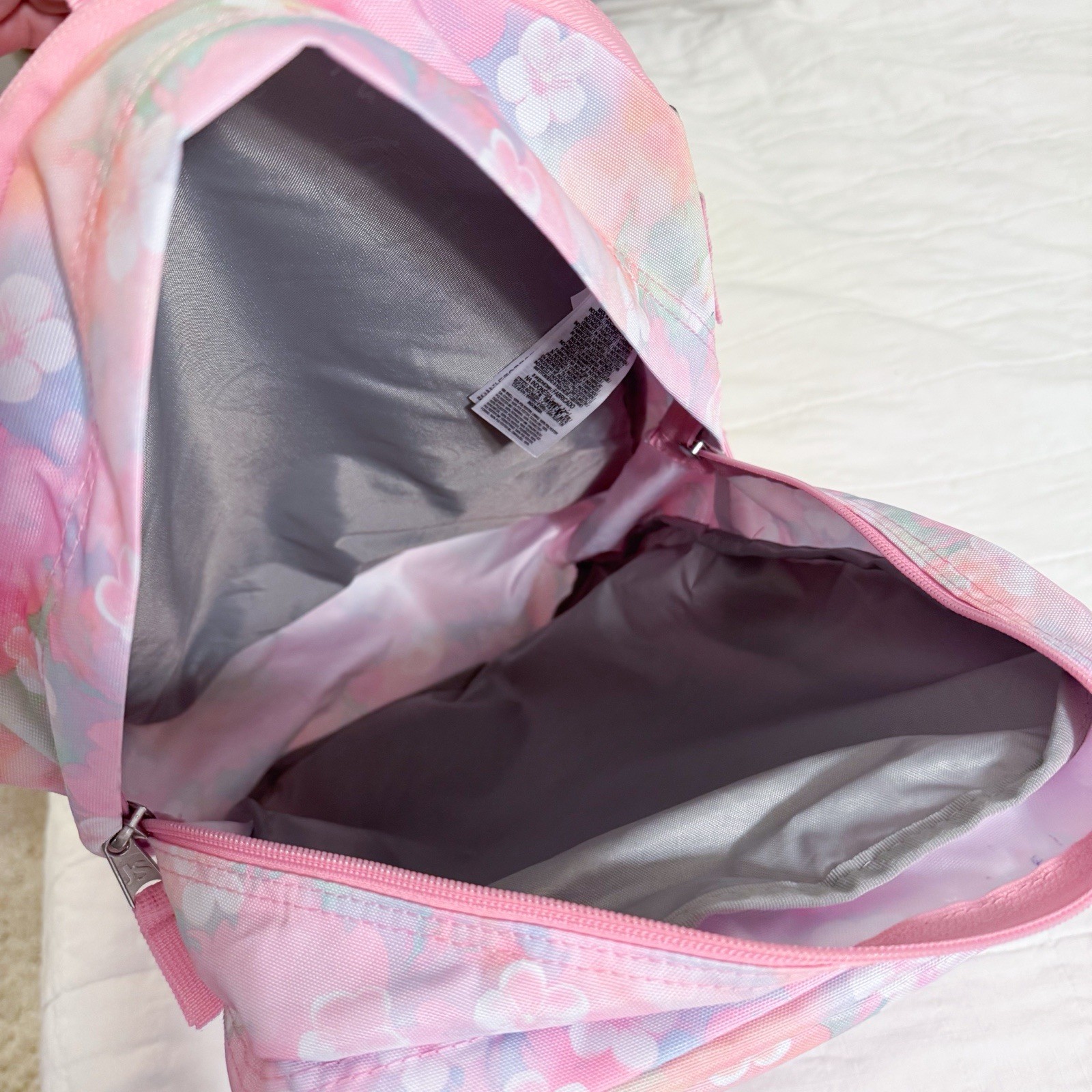 JanSport Big Student Backpack Neon Daisy Floral Print Pink