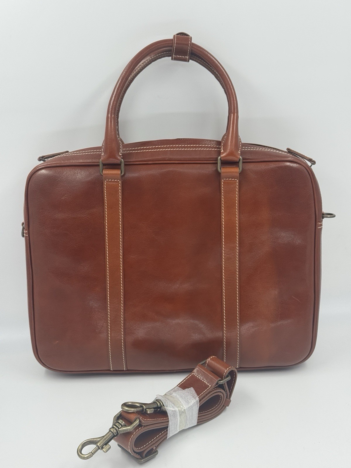 New Mark and Graham MARCO ITALIAN LEATHER BRIEFCASE, Read