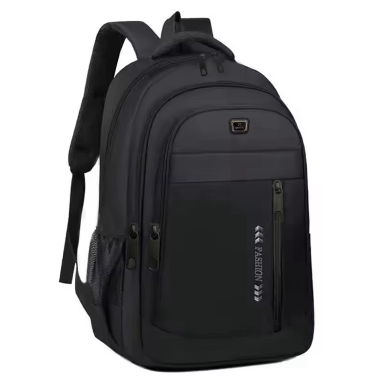 SPORT Black/Orange Backpack Zip Reflective Padded Straps Bottle Pocket