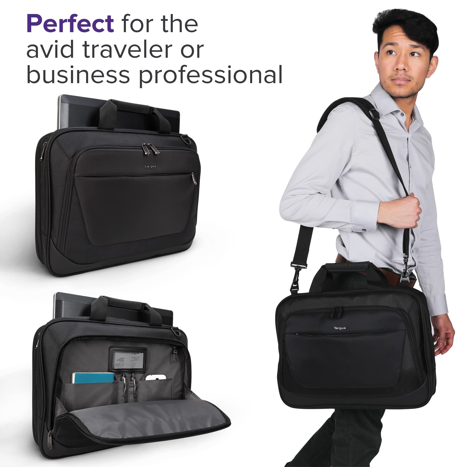 Essentials Check point friendly laptop Briefcase 16 inch Black Envio Briefcase