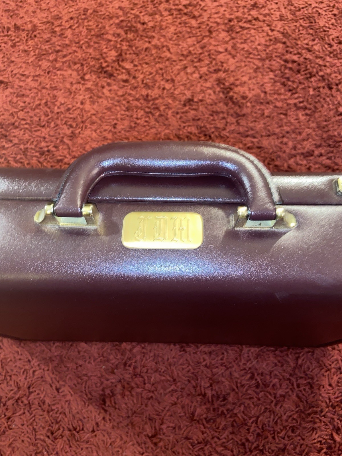 Burgundy Leather Briefcase w/ Combination Lock Executive Business Attache Case