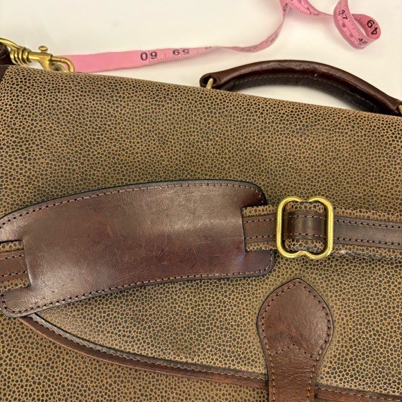 Jack George’s || Pebbled Briefcase Laptop Bag Leather Brown Tan
