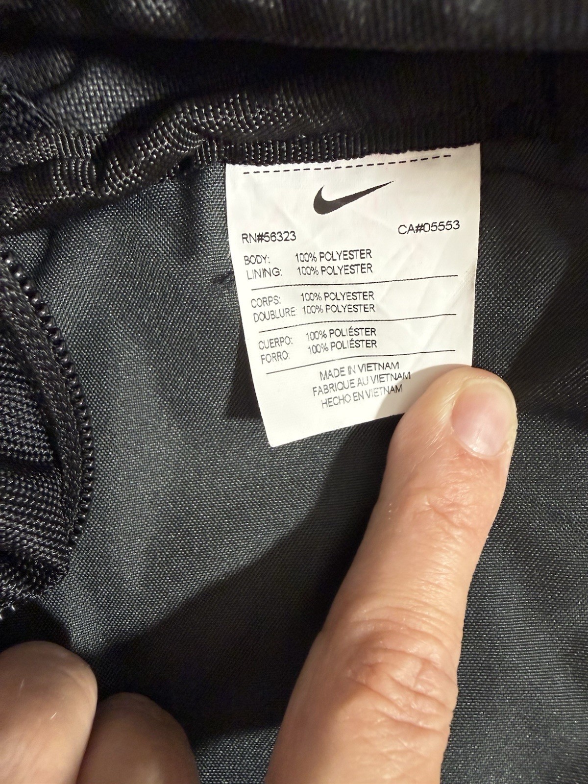 Nike Air Backpack Zip Closure Padded Straps Outer & Bottle Pockets (sg5)