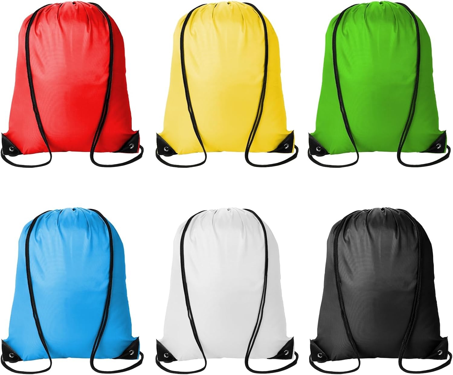 Kuhome 6Pcs Drawstring Backpacks Bulk String Bag Cinch Sack Pack Storage