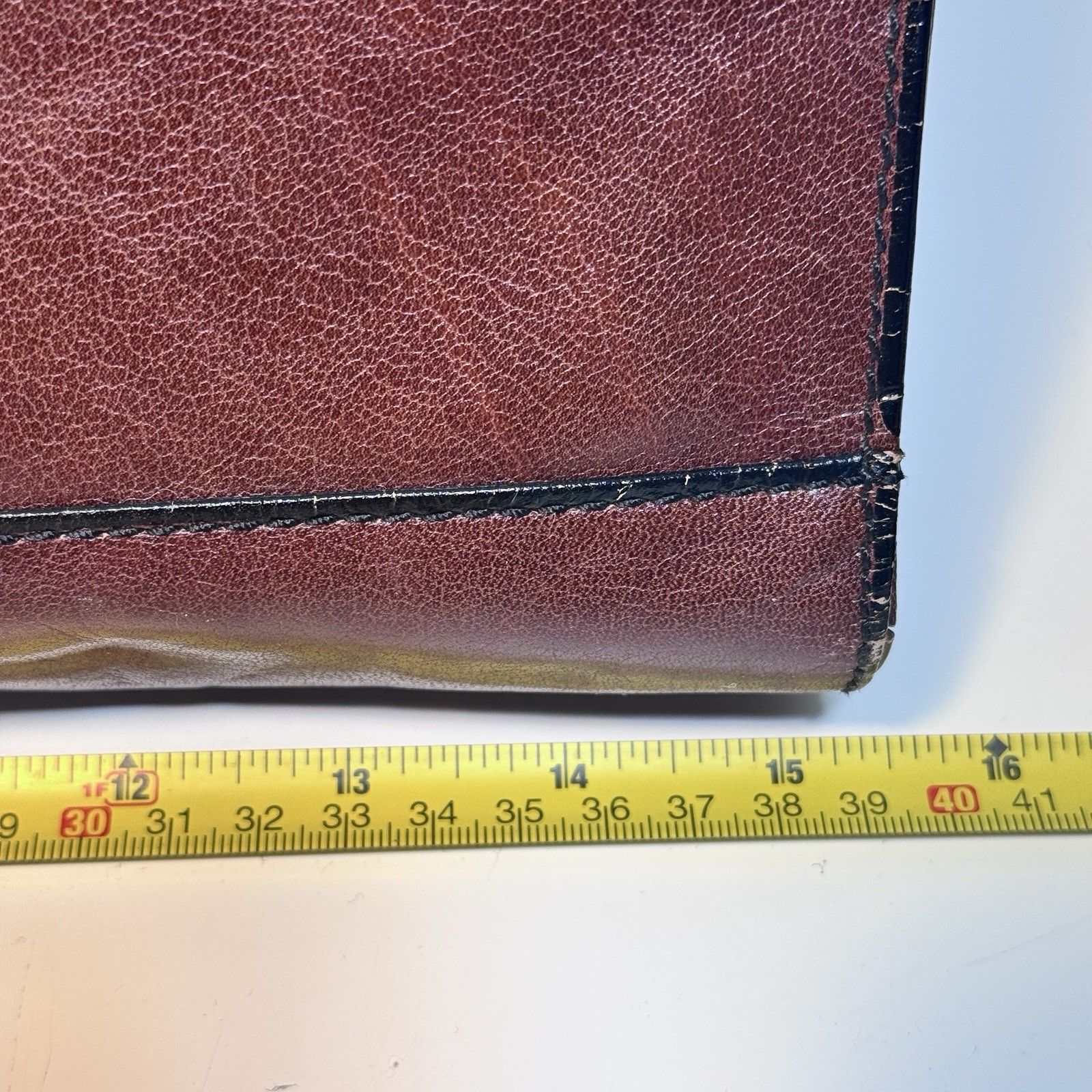 Schlesinger 15″ Leather Briefcase Classic Flap Distressed Rustic Brown Attache