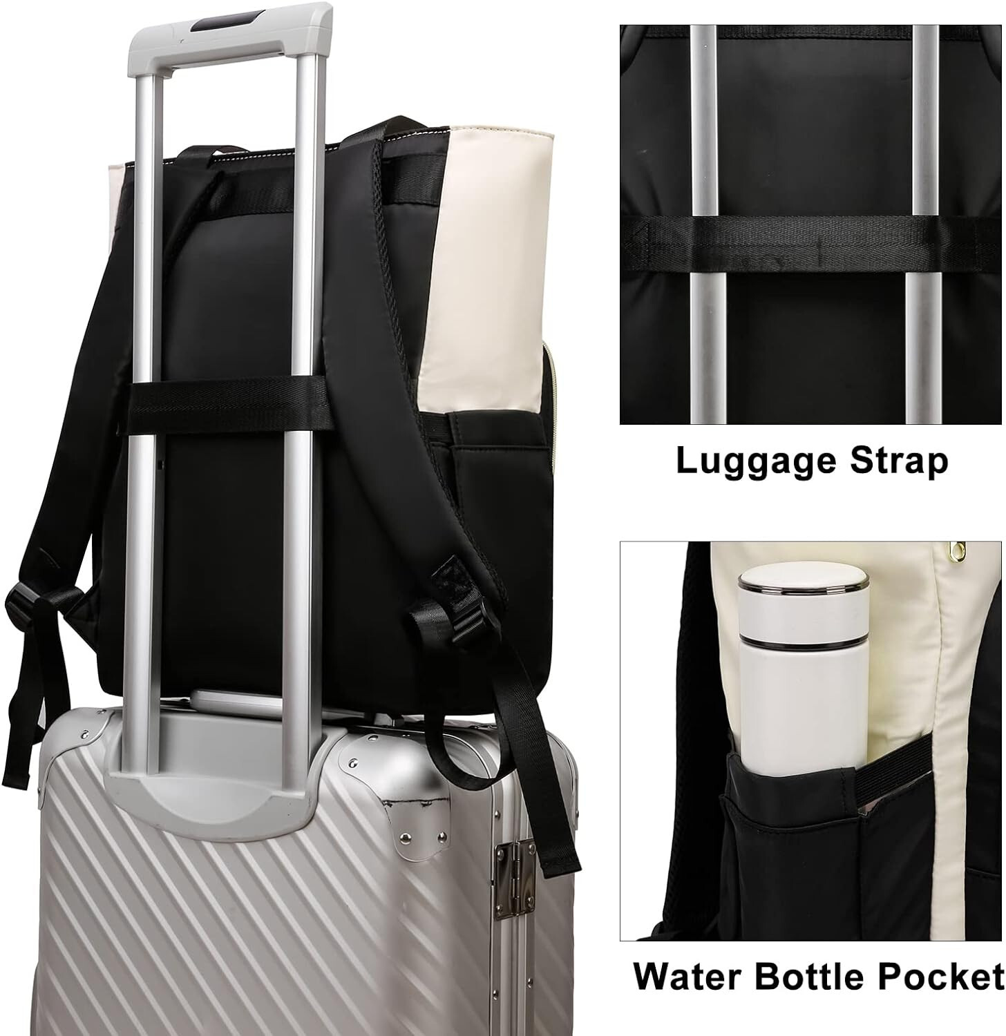 German Made Backpack Purse USB 15.6 Convertible Charging Port Euro Quilted New